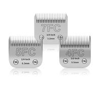 YAZIYIR Cuchillas de aseo para perros extraíbles de acero inoxidable, tamaño 7F/5F/4F, compatibles con Andis, Oster A5, Heiniger, Moser Max 50 Wahl Serie KM10, 3 unidades