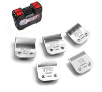 YAZIYIR Cuchillas Desmontables para Aseo de Perros de Acero Inoxidable, compatibles con Andis/Oster-A5/Heiniger/moser Max 50/Wahl Serie KM10, Medida 10/7FC/5FC/4FC/3FC, 5 Piezas