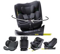 YAZOCO Asiento de coche para bebé, 360° giratorio de 0 a 36 kg escalable, I-SIZE 40-150 cm, desde el nacimiento y hasta 12 años aproximadamente, Grupo 0/1/2/3, Isofix, RWF, FWF, Protectores laterales