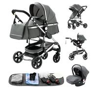 YAZOCO Carrito Bebe 3 en 1 Cochecito de recién nacido Colapso Silla de Paseo Multifuncional Vista Alta Accesorios Cómodos Para Asientos de Coche