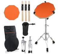 Yazoni Almohadillas de práctica para batería con soporte para batería (naranja)