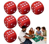 Yaztauho Juego De Dados | Dados De Acrílico para Aula con Puntos En Forma De Corazón,6 Piezas con Esquinas Redondeadas para Matemáticas Colección Mesa
