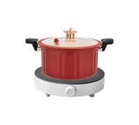 Yaztauho Olla Con Tapa - Olla Antiadherente con Tapa,Utensilios De Cocina Para Inducción Eléctrica Camping Cocinar Caldo Sopa Pasta Salsa Arroz