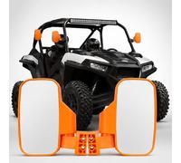 YAZVNTO Espejos UTV ATV Retrovisores para Polaris RZR Pro R 2022-2026 Laterales Roll Bar Ajustables 360° Espejo Convexo Gran Angular Off Road Accesorios,Orange Style