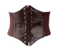 YAZWUR 1 pieza Corset Marron Mujer, Cintura in Ecopelle Corsetto, Cintura a Corsetto Donna, Corset Pirata, Corsetto Retrò Fascia Elastica Corsetto a Abito da Festa Corsetto