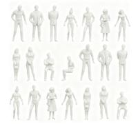 YAZWUR 100 Figuras en Miniatura, de Pie y Sentadas, Personajes para Modelismo, Diorama, Figuritas de Personas Blancas sin Pintar, Maquetas Arquitectónicas, para Escenas de Trenes (Escala 1:150)
