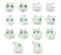 YAZWUR 14 Piezas Decoración de Jardín Espíritus del Bosque, Figuras de Hadas Luminosas, Mini Figuras de Resina Princesa para Plantas en Maceta, Dormitorio, Halloween (Azul + Verde)