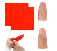 YAZWUR 2 Dedos Mágicos Accesorios, 2 Pañuelos de Práctica Rojos, Accesorios de Magia, Adecuados para Todos, para Trucos de Magia en Fiestas (1 Grande, 1 Pequeño) (Rojo)