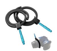 YAZWUR 2 Pcs Follow Focus Ring para lente Anillo de engranaje de enfoque con goma dentada (Negro)