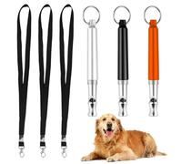 YAZWUR 3 unidades silbato para perros de alta frecuencia silencioso, silbatos metálicos ajustables para entrenamiento de perros, con cordón para detener ladridos y educar a tu perro
