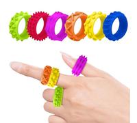 YAZWUR 6 Piezas Fidget Ring Toys para Niños y Adultos, Juguetes Sensoriales para Autismo, Juguete Antiestrés para Ansiedad y TDAH, Anillos Suaves y Duraderos para Relajación y Concentración