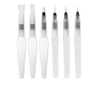 YAZWUR 6 Pinceles de Agua, Pinceles Acuarela con Depósito Rellenable, Pinceles de Punta Fina y Ancha para Arte Acuarela y Pintura, Ideal para Principiantes y Profesionales (Plástico Azul)