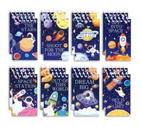 YAZWUR 8 Piezas Mini Bloc de Notas Vacío Pequeño - Diseño de Astronauta y Espacio con Espiral para Fiestas y Niños