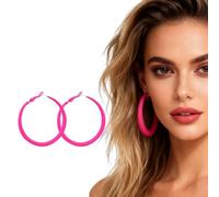 YAZWUR Pendientes de Aro Grandes y Finos, Minimalistas y Redondos, para Mujer, Retro Creolen Sin Fin, Inspirados en los Años 80 y 90, Elegantes para Fiesta y Boda, Ohrringe, Hoops (60 mm) (Rosenrot)
