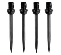 YAZWUR Puntas de dardos de acero, 4 piezas, intercambiables, profesionales, dardos de punta suave, 2BA hilo, juegos de suaves, accesorio para diana y dardos de plastico (37 mm) (Negro)