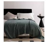 YB-FCJKPA 100% Cotton Solid Knit Throw Blankets, Soft Cozy Decorative Blanket, Machine Washable Throws for Couch Sofa Bed (Turquiose)