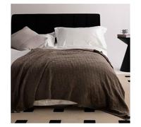 YB-FCJKPA 100% Cotton Solid Knit Throw Blankets, Soft Cozy Decorative Blanket, Machine Washable Throws for Couch Sofa Bed (Brown)