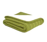 YB-FCJKPA Manta de Punto de Color Sólido Twist, Manta Decorativa de Punto Gruesa, Suave Cálida y Acogedora para Invierno, Lavable a Máquina, 47 x 71 Pulgadas (Green)