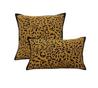 YB-FCJKPA Pack of 2 Animals Pillowcase Leopard Zebra Decorative Jacquard Pillow Covers for Living Room Sofa Home Bedroom Decor (Leopard B)