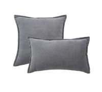 YB-FCJKPA Pack of 2 Herringbone Solid Color Throw Pillow Covers, Soft Chenille Couch Cushion Covers with Elegant Design Sofa Bedroom Living Room (Grey)