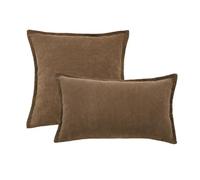 YB-FCJKPA Pack of 2 Herringbone Solid Color Throw Pillow Covers, Soft Chenille Couch Cushion Covers with Elegant Design Sofa Bedroom Living Room (Brown)