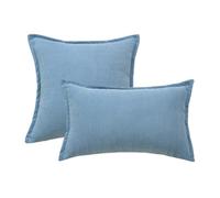 YB-FCJKPA Pack of 2 Herringbone Solid Color Throw Pillow Covers, Soft Chenille Couch Cushion Covers with Elegant Design Sofa Bedroom Living Room (Blue)