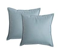YB-FCJKPA Pack of 2 Minimalist Solid Color Throw Pillow Covers, Simple Breathable Soft Pillowcase Decorative Cushion Covers for Home Decor (Blue)
