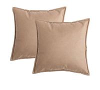 YB-FCJKPA Pack of 2 Minimalist Solid Color Throw Pillow Covers, Simple Breathable Soft Pillowcase Decorative Cushion Covers for Home Decor (Light Brown)