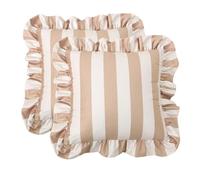 YB-FCJKPA Pack of 2 Striped Ruffled Velvet Throw Pillow Covers Soft Contrast Color Cushion Case for Sofa Living Room Bed Home Decor, 18 x 18 Inch (I)