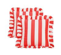 YB-FCJKPA Pack of 2 Striped Ruffled Velvet Throw Pillow Covers Soft Contrast Color Cushion Case for Sofa Living Room Bed Home Decor, 18 x 18 Inch (D)