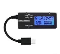 YB26D Medidor digital USB, probador de corriente de voltaje, medidor de potencia de prueba de datos para monitoreo preciso de voltaje y corriente con soporte de protocolo PD (YB26D-A+C)