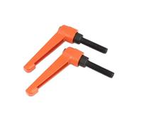 YBAAKZIIR Manija con perillas ajustables, Palanca de sujeción con bloqueo ajustable acero aleación naranja rosca macho externa M4-M16(Screw M10x25mm)