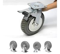 ybaymy 4 ruedas giratorias de 150 mm, con freno, giratorias 360°, ruedas de transporte, con doble rodamiento de bolas, ruedas silenciosas, capacidad de carga de 800 kg