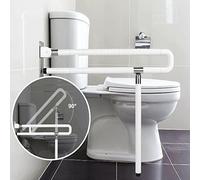 ybaymy Barra de agarre plegable para inodoro, barandillas de seguridad para baño, soporte de inodoro montado en la pared, para ancianos, discapacitados, embarazadas, ayuda antideslizante para la ducha