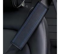 Ybbpazd 2 Piezas Protector Cinturon Coche para VW Polo 2003-2016 2017 2018 2019, Proteger La Ropa, Cuero Hombreras Comodidad, para Adultos y Niños, Accesorios Coche,Blue