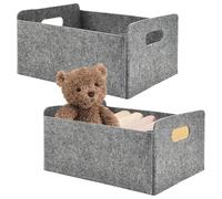 YBCCBY 2 PCS Cesta de Fieltro 31x25x15cm Cesta Organizadora Gris Cesta de Almacenamiento Cesta para Libros y Revistas Cesta de Fieltro para Toallas Cesta Organizadora para Juguetes Ropa