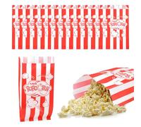 YBCCBY 200 PCS Bolsas de Papel para la Palomitas de Maíz Bolsas para Palomitas de Maíz Resistente al Aceite Bolsas de Palomitas de Maíz Bolsas de Palomitas Rojas Bolsas para Fiesta de Cine para Comida