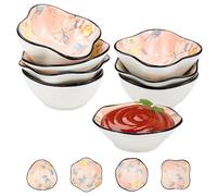 YBCCBY 8 PCS Cuencos para Salsas de Soja Tazones de Cerámica para Salsa Cuencos de Cerámica para Salsa Tazones para Condimentos Pequeño Cuencos para Aperitivos y Salsas Compotas Postres Sushi Frutas