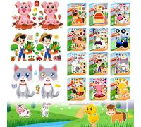 YBCCBY Adhesivas Make-a-Face Dibujos Animados para Crear un Adhesivo para Rostro Pegatinas para Caras de Rompecabezas de Dibujos Animados Adhesivo de Dibujos Animados para Fiestas
