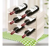 YBCCBY Botellero para Vino Retráctil Soporte para Botellas de Frigorífico Porta Botellas Nevera de 3 Pisos Organizador de Botellas de Vino Estante para Botellas de Tres Niveles para Comedor Cocina Bar