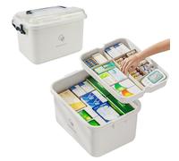 YBCCBY Caja Medicamentos Organizador Caja Medicinas de 2 Niveles Caja de Botiquín Casero Caja de Almacenamiento de Medicamentos Caja Botiquín para Almacenar Caja de Primeros Auxilios Vacia para Hogar