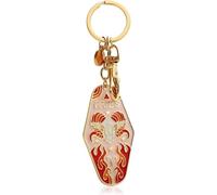 YBDADOEH Llavero Vintage ilustrado del Zodiaco, Dije de Metal esmaltado de Las Doce Constelaciones, Colgante de Coche Estilo Motel Retro, for Coches y Bolsos.(Capricorn)