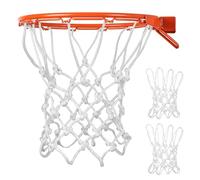 YBEATY Paquete de 2 mini redes de baloncesto de repuesto para pequeñas redes de baloncesto resistentes a la intemperie, anti-Whip, 8 trabillas, pequeñas redes de baloncesto para habitaciones