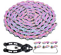 YBEKI Cadena de Bicicleta 11 Velocidades - Acero al Carbono 11500 PSI, 1/2 x 11/128 Pulgadas, 116 Eslabones, 3 PowerLock + Herramienta, Compatible con MTB/Road/BMX