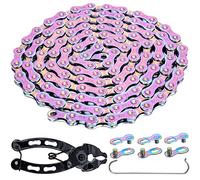 YBEKI Cadena de Bicicleta 11 Velocidades - Acero al Carbono 11500 PSI, 1/2 x 11/128 Pulgadas, 116 Eslabones, 3 PowerLock + Herramienta, Compatible con MTB/Road/BMX