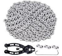 YBEKI Cadena para bicicleta de 11 velocidades, 1/2 x 11/128 pulgadas, 116 eslabones con pinza y 3 pares de candado