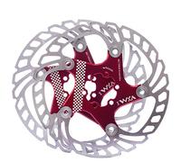 YBEKI Discos Freno Flotantes 140/160/180/203mm - Acero Inox SUS420 + Aleación Aeronáutica 7075-T6, Disipación Térmica 30% Superior, Compatible Shimano/SRAM/MTB/Carretera (Negro/Rojo)