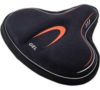 YBEKI Funda Ancha con Gel para Asiento de Bicicleta Estática - Reducción 72% Presión | 2cm Gel + Espuma Memoria | Anti-Deslizante | Compatible Peloton/YOSUDA/Schwinn | Ámbito de aplicación 8.5-10"