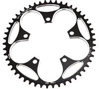 YBEKI Plato 110BCD 36-58T - Monoplato 7075-T6 CNC Estrecho-Ancho para Carretera/Gravel, Compatible Shimano/SRAM 8-12V, Anti-Caída 92%, 45% Más Ligero (Negro/Rojo, Cert. ISO 13041)