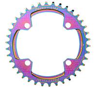 YBEKI Plato Monoplato 104BCD CNC 7075-T6 (32-38T) - Plato Estrecho-Ancho Ultraligero Anticaída para MTB/Carretera/BMX | Compatible Shimano/SRAM 8-12V | Anodizado Militar